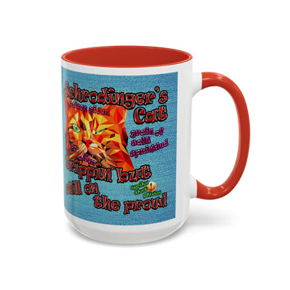 schrodinger's cat - Accent Mug (faded blue)