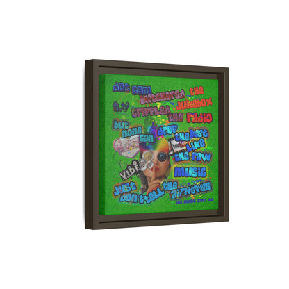 drop the beat - framed canvas art (green turf)