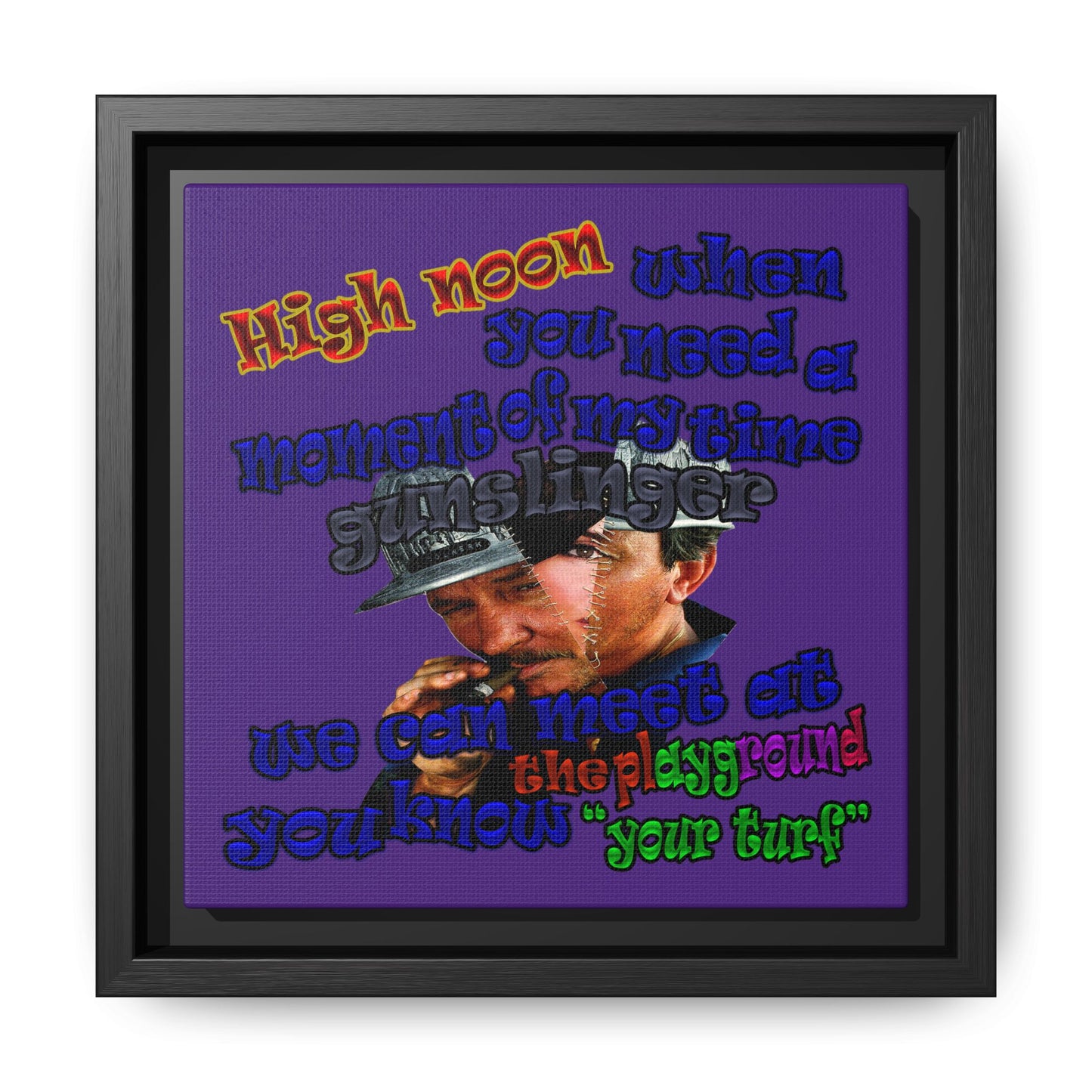 high noon - framed canvas art (purple)