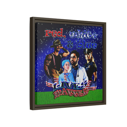 rw&b lives matter - framed canvas art ('snoops' background)