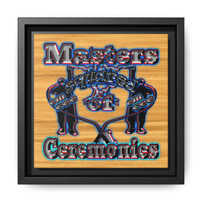 em cee squared - framed canvas art (butterscotch wood finish)
