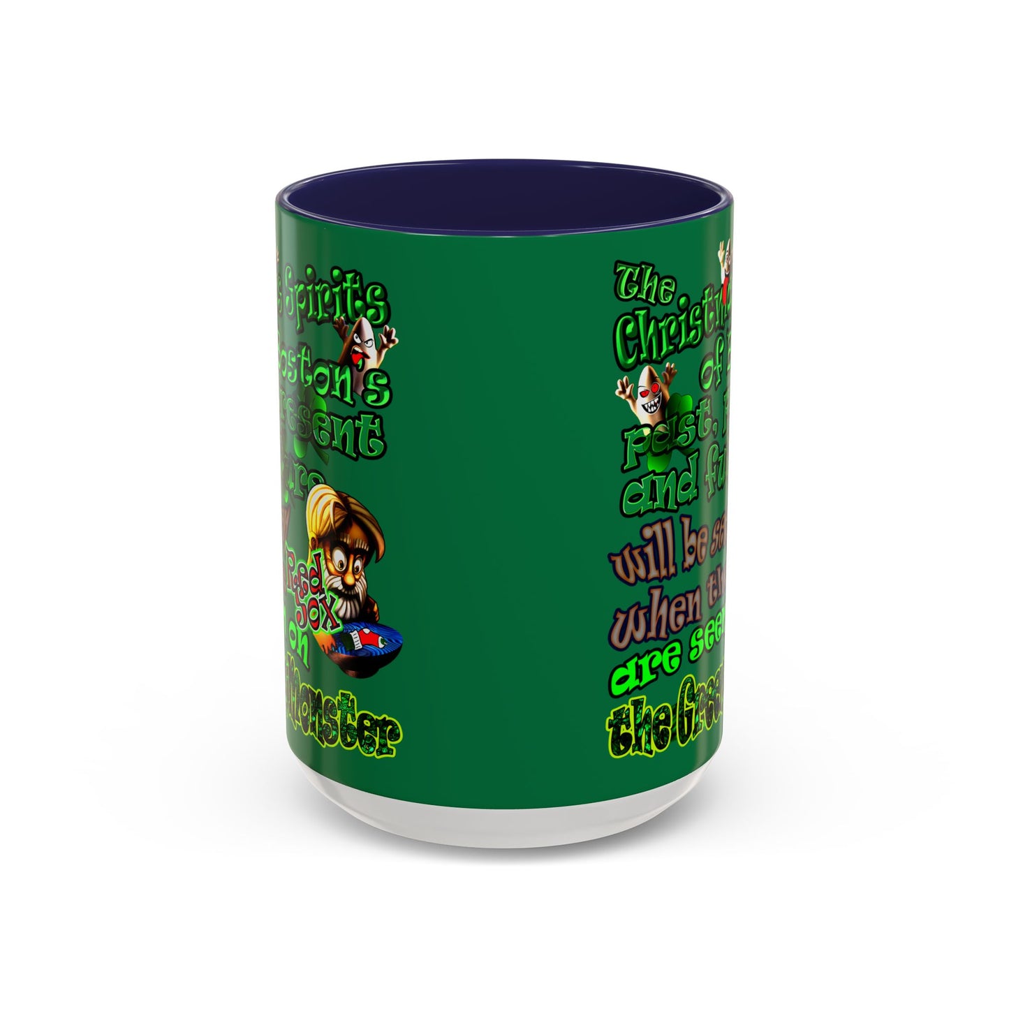 christmas spirits of boston - Accent Mug (dark green)
