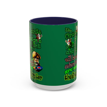 christmas spirits of boston - Accent Mug (dark green)