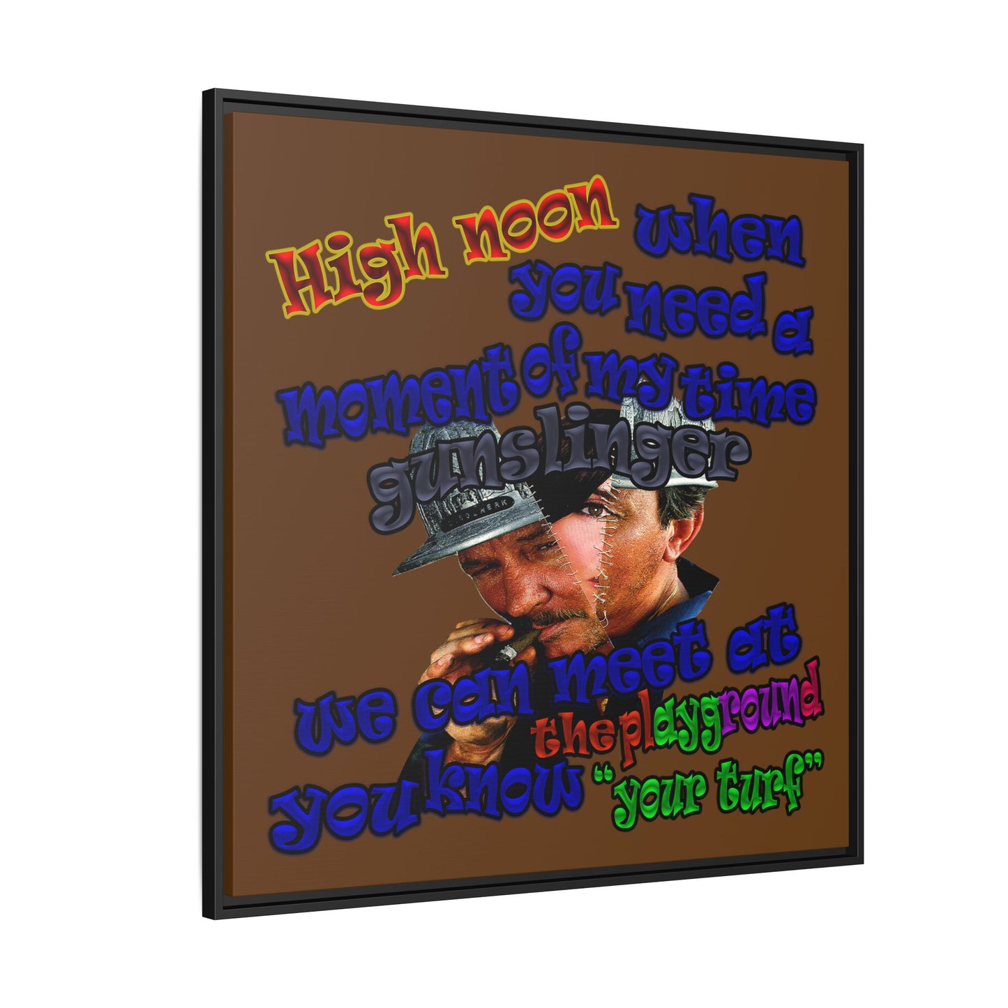 high noon - framed canvas art (brown)