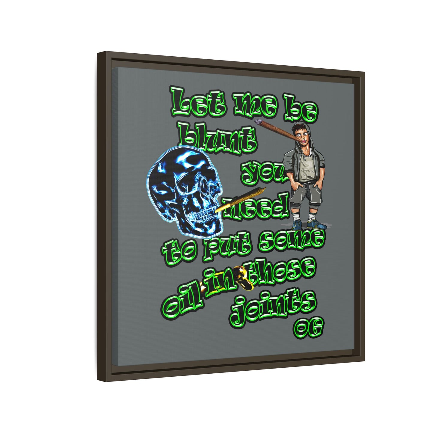 og - framed canvas art (dark grey)