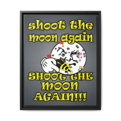 shoot the moon again - framed canvas art (grey-light grey)