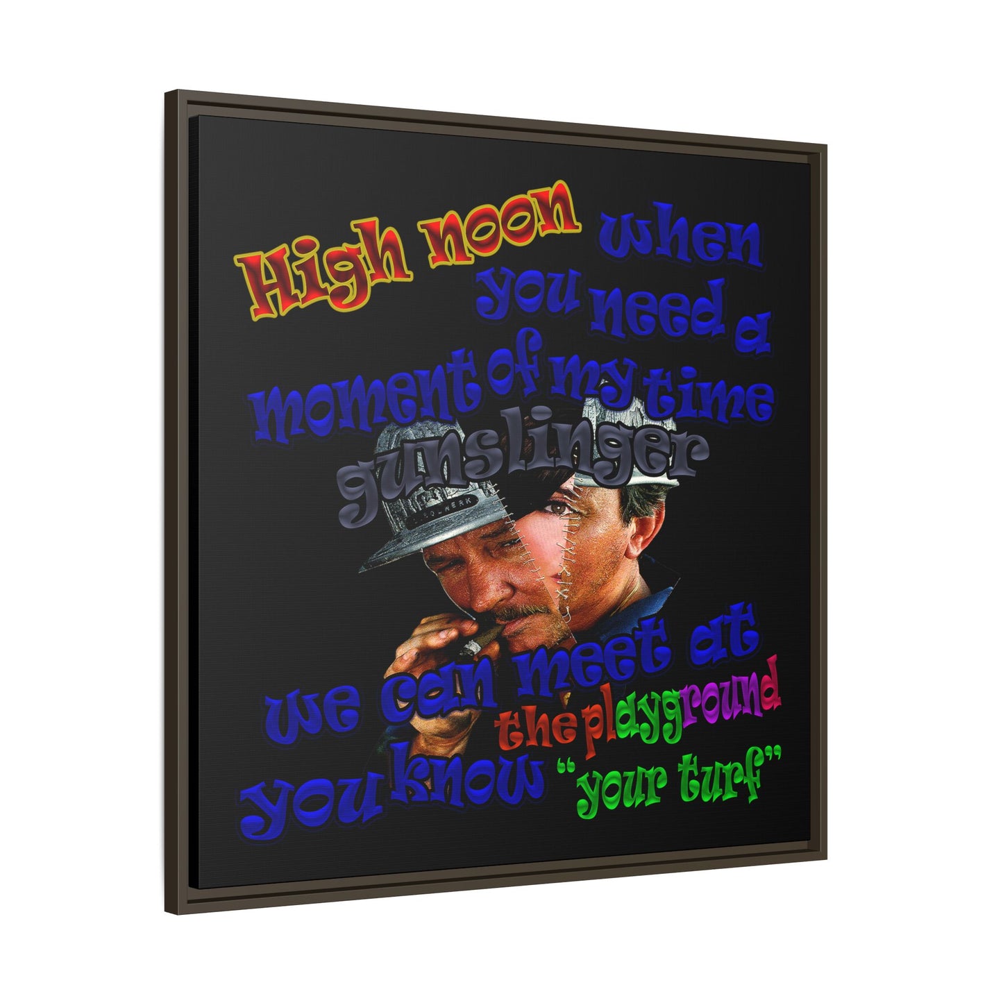 high noon - framed canvas art (black)