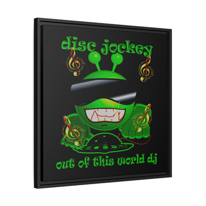 disc jockey - framed canvas art (black)