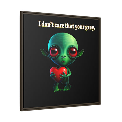 I don't care that your grey - framed canvas art (black)