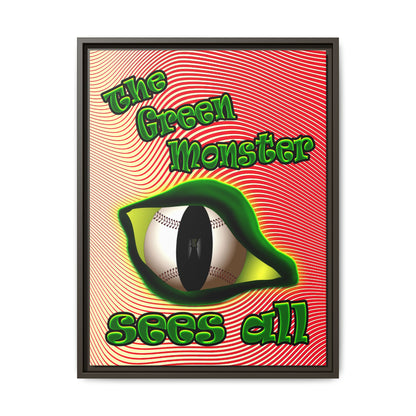 green monster - framed canvas art (yellow-orange wave)
