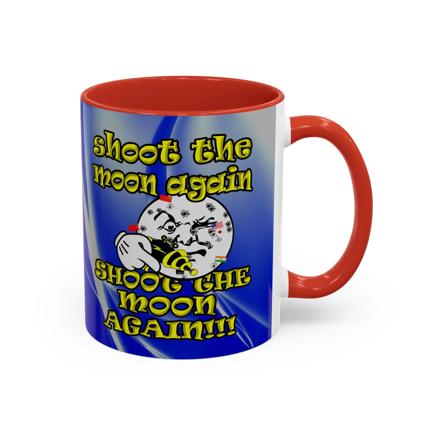 shoot the moon again - Accent Mug (blue-white wave)