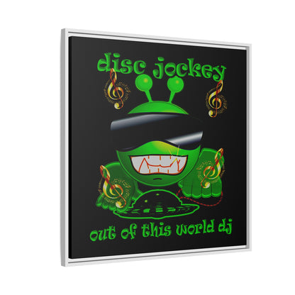 disc jockey - framed canvas art (black)