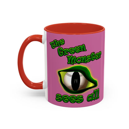 green monster - Accent Mug (light pink)