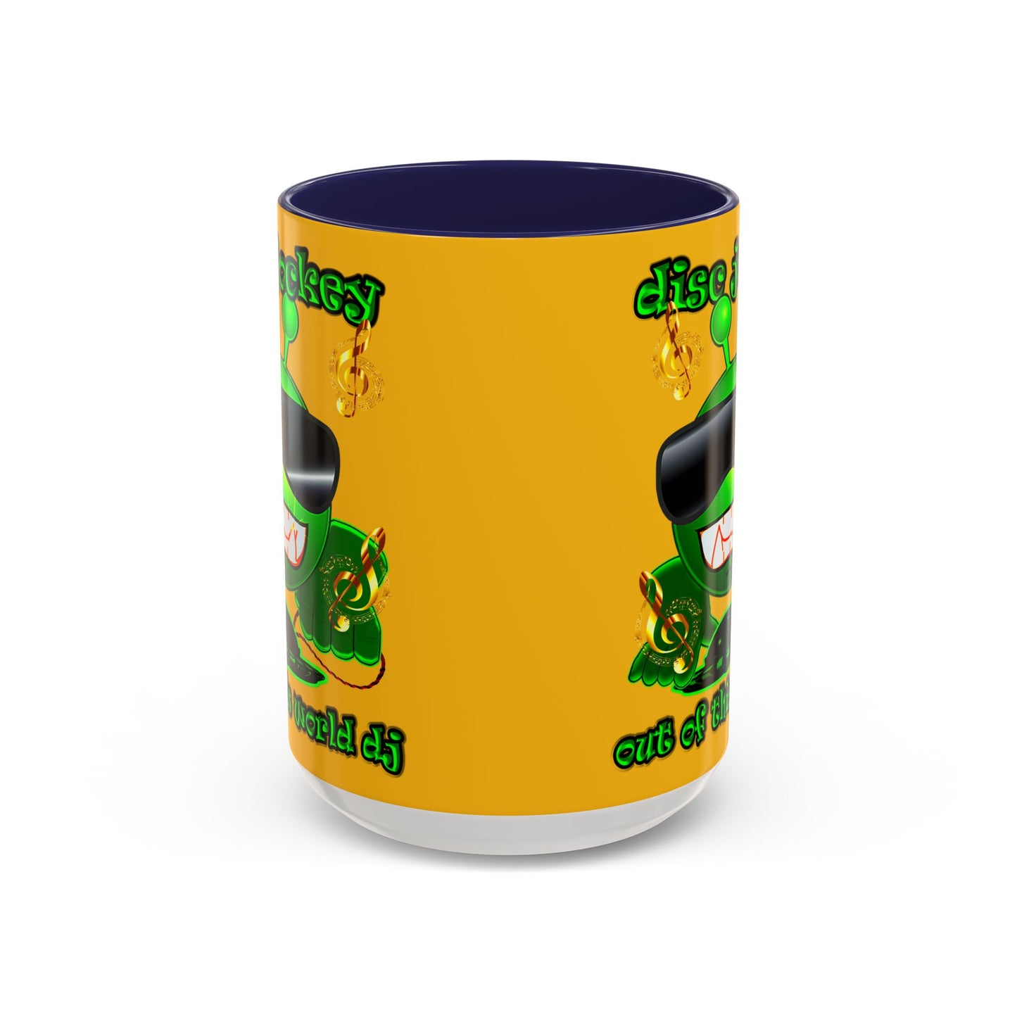 disc jockey - Accent Mug (yellow)