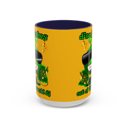 disc jockey - Accent Mug (yellow)
