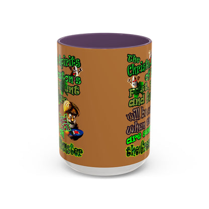 christmas spirits of boston - Accent Mug (light brown)