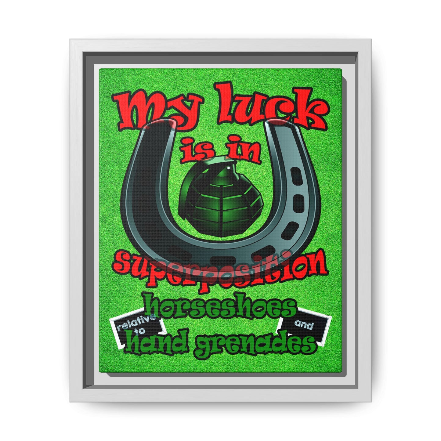 my luck - framed canvas art (green turf)