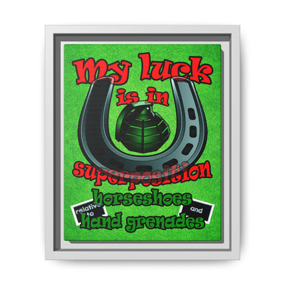 my luck - framed canvas art (green turf)
