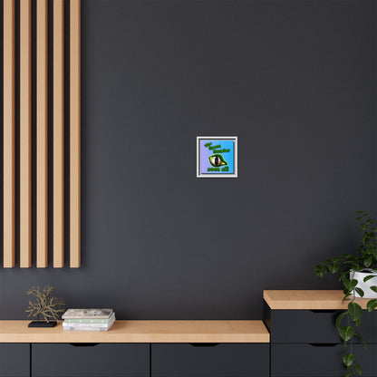 green monster - framed canvas art (light blue-purple wave)