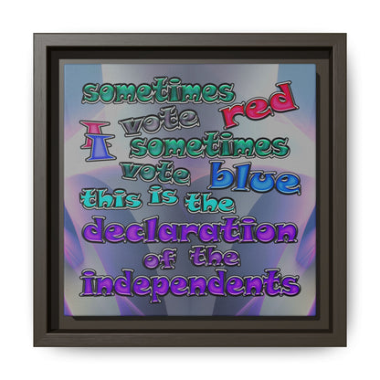 declaration of the independents - framed canvas art (grey-pink wave)
