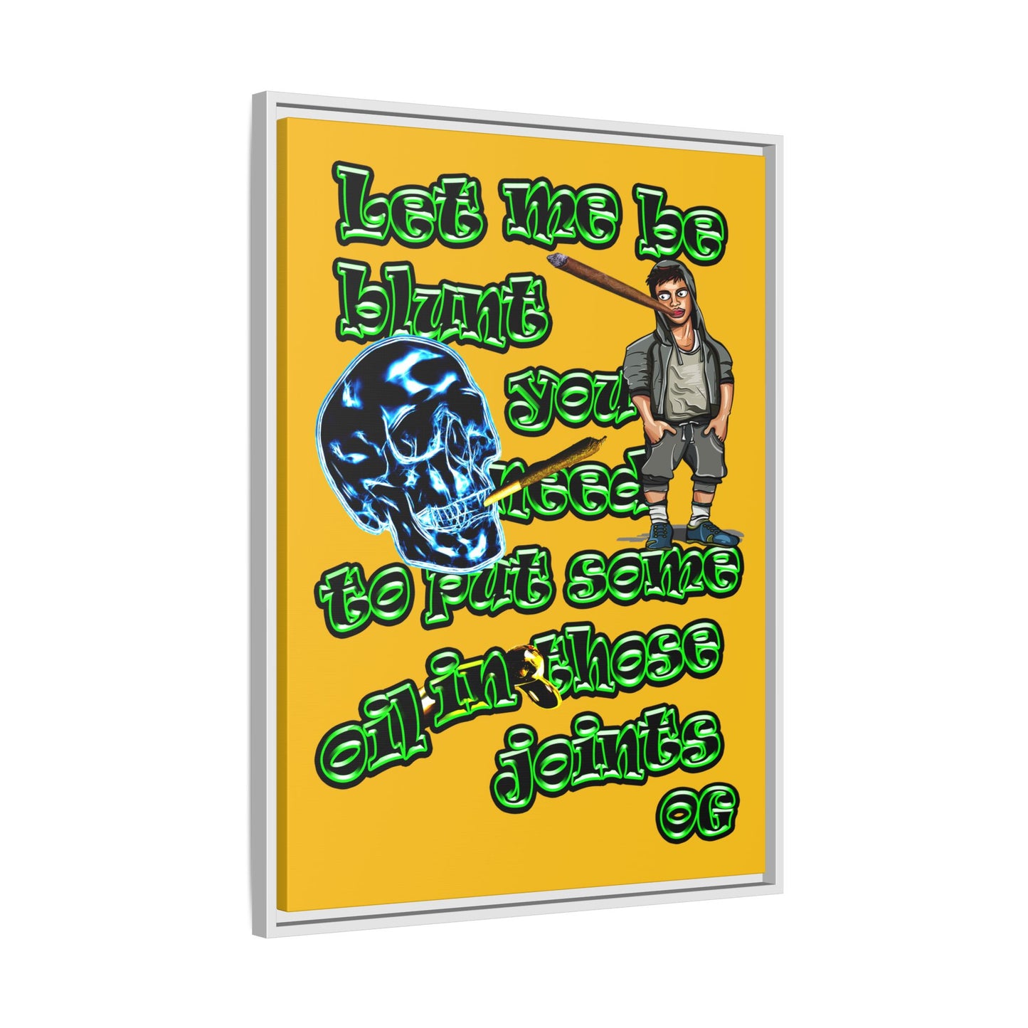 og - framed canvas art (yellow)