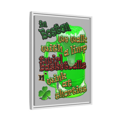 celtics logo - framed canvas art (light grey)