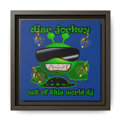 disc jockey - framed canvas art (dark blue)