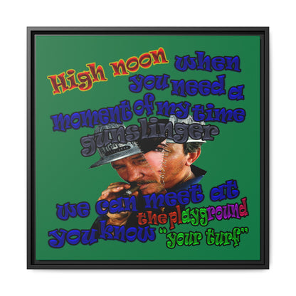 high noon - framed canvas art (dark green)