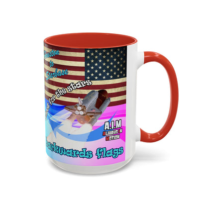 shoot for the stars - Accent Mug (light blue-pink wave)