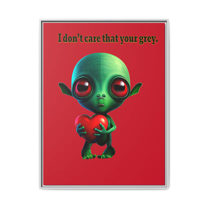 I don't care that your grey - framed canvas art (dark red)