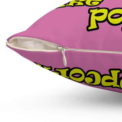 popping like popcorn - Spun Polyester Square Pillow - (light pink)