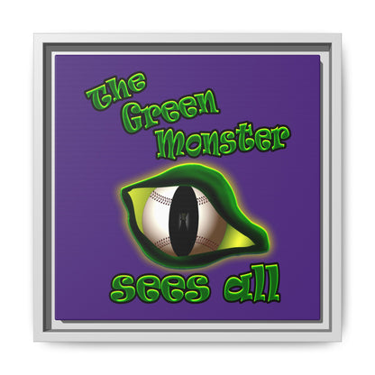 green monster - framed canvas art (purple)