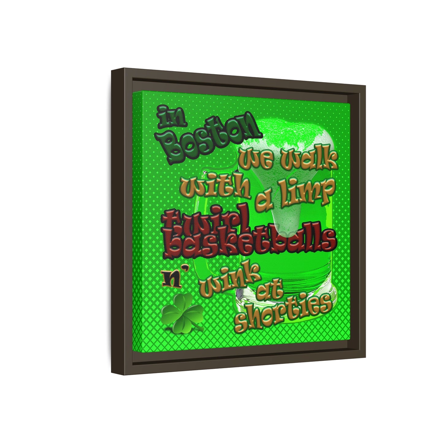 celtics logo - framed canvas art (logo green)