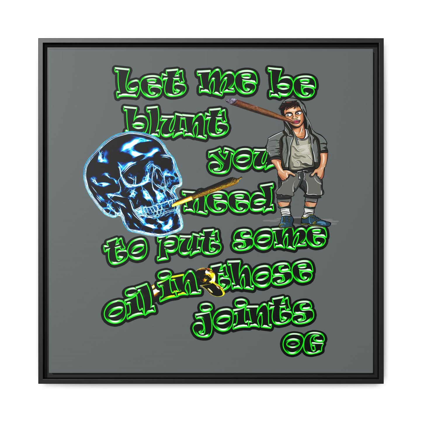 og - framed canvas art (dark grey)