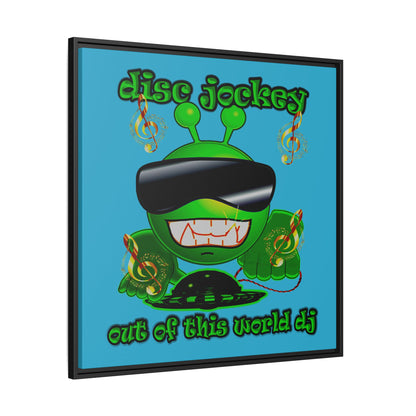 disc jockey - framed canvas art (turquoise)