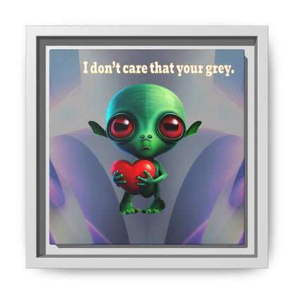 I don't care that your grey - framed canvas art (grey-pink wave)