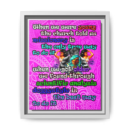 doggystyle - framed canvas art (pink swirl)