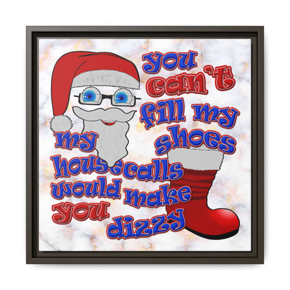 santa's shoes - framed canvas art (white marble)