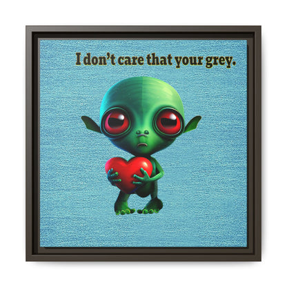 I don't care that your grey - framed canvas art (faded blue)
