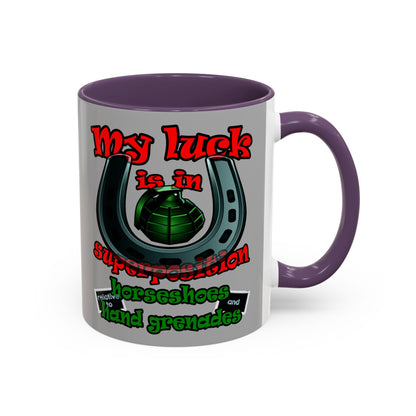 my luck - Accent Mug (light grey)