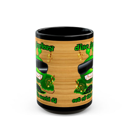 disc jockey - Black Mug (butterscotch wood finish)