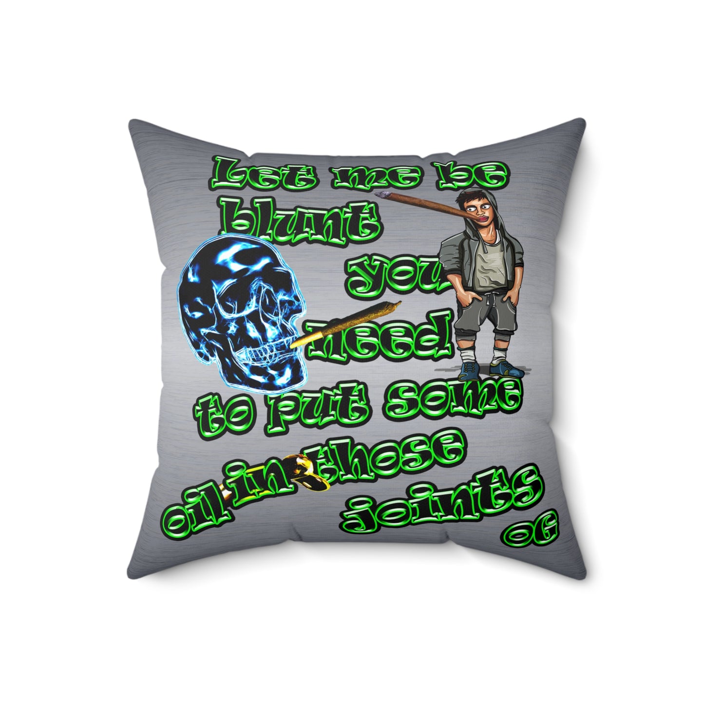 og - Spun Polyester Square Pillow - (brushed nickel)