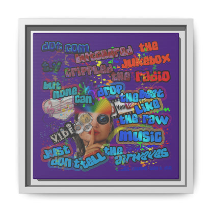 drop the beat - framed canvas art (purple)