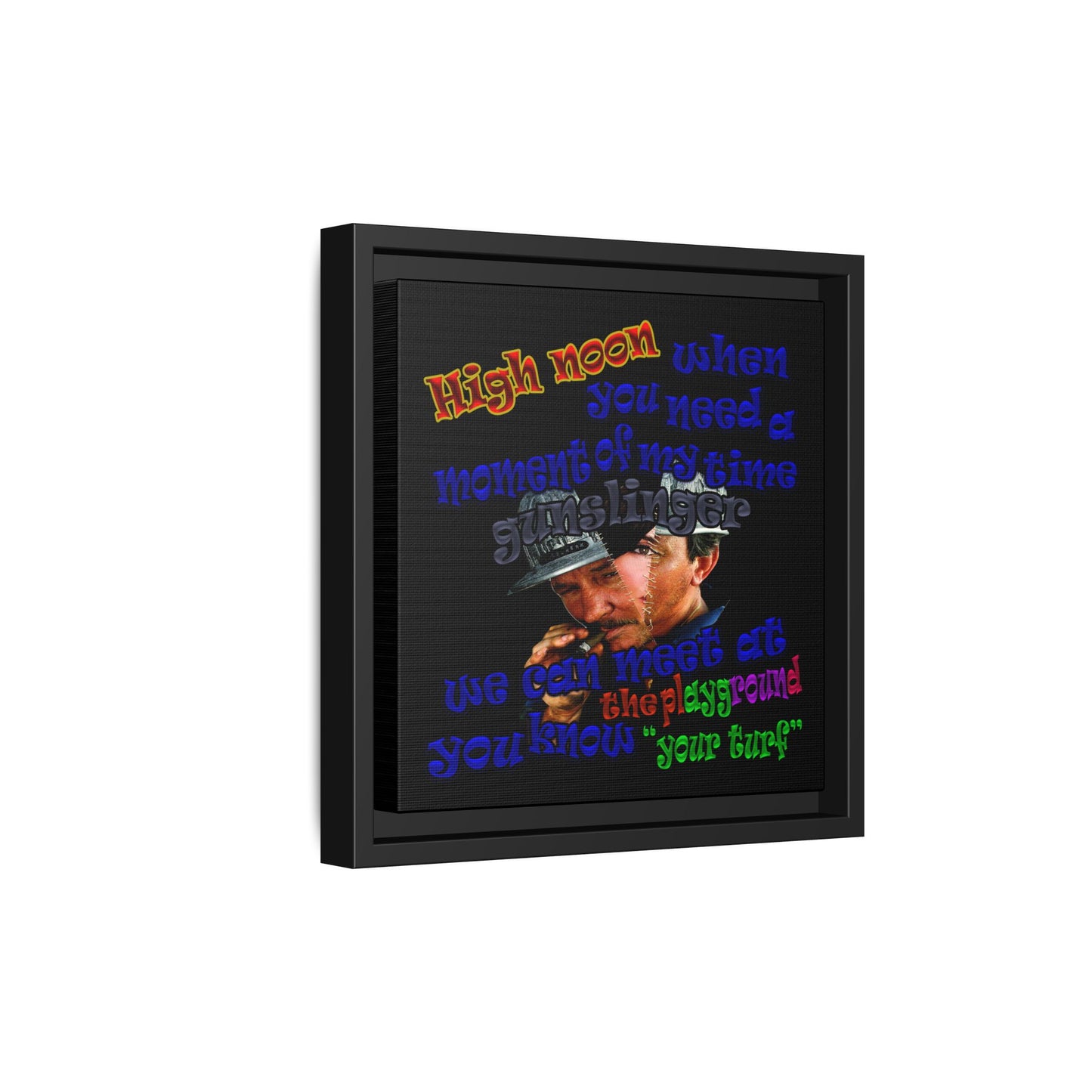 high noon - framed canvas art (black)