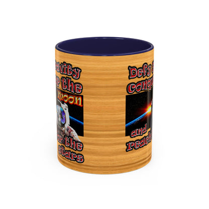 defy conquer reach - Accent Mug (butterscotch wood finish)