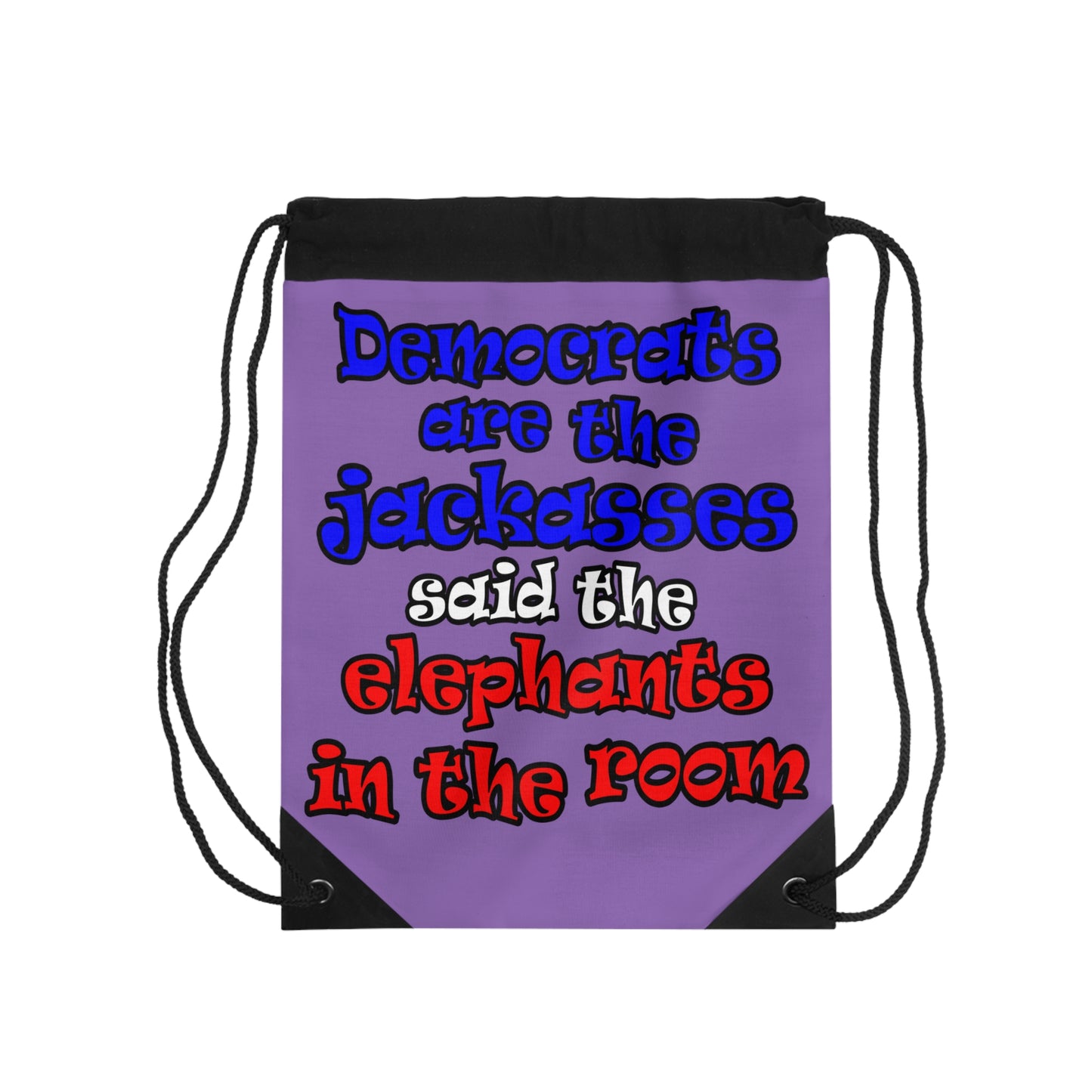 donkeys and elephants - Drawstring Bag (light purple)