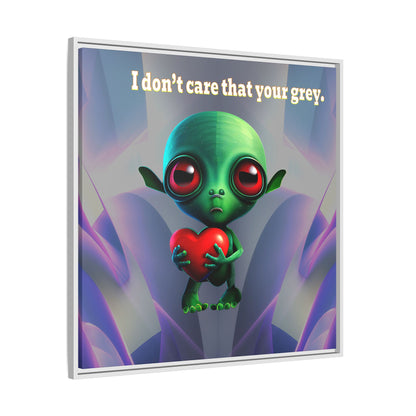 I don't care that your grey - framed canvas art (grey-pink wave)