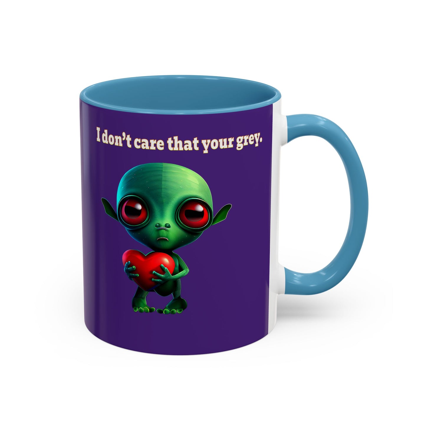 I don't care that your grey - Accent Mug (purple)