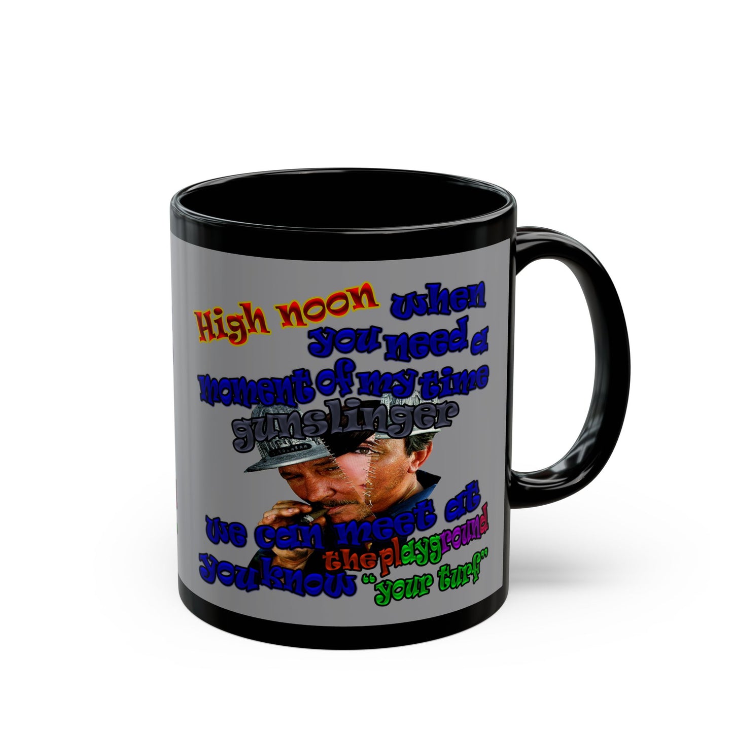 high noon - Black Mug (grey)