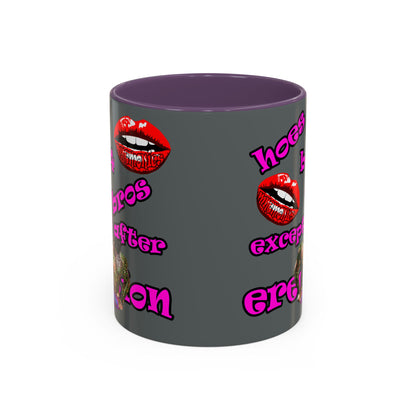 hoes b4 bros - Accent Mug (dark grey)